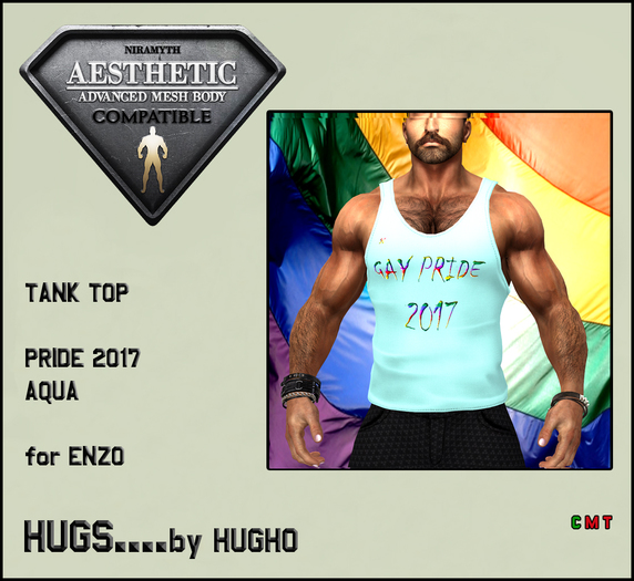 HUGS AESTHETIC TANK TOP PRIDE 2017 AQUA