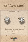 EarthStones Solitaire Stud Earrings - Diamond - April Birthstone