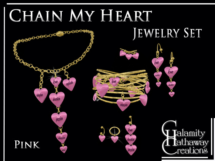 Chain My Heart Jewelry Set - Pink 
