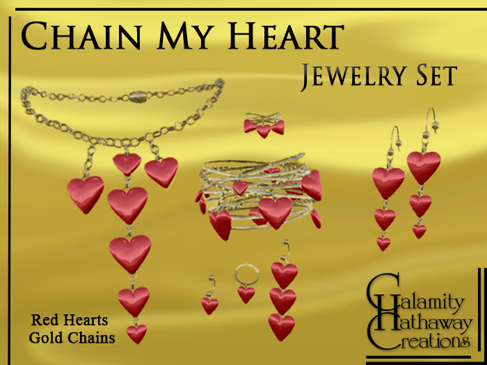 Chain My Heart Jewelry Set - Red 