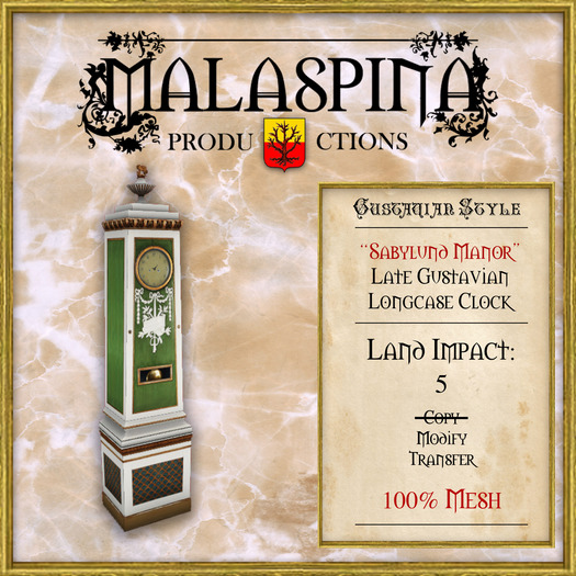 "Sabylund Manor" Late Gustavian Longcase Clock