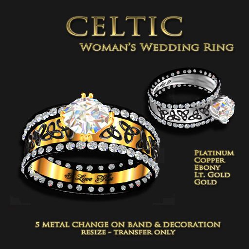 Exquisite Celtic Woman's Wedding Ring (box)