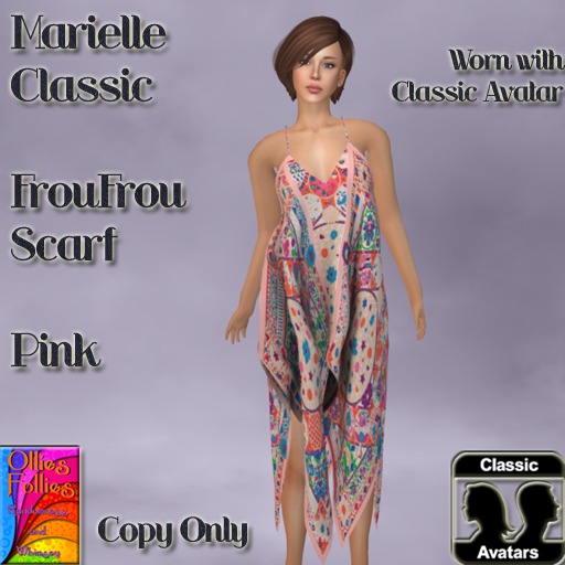 Marielle Classic FrouFrou Scarf Pink ~OF~ Boxed