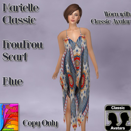 Marielle Classic FrouFrou Scarf Blue ~OF~ Boxed