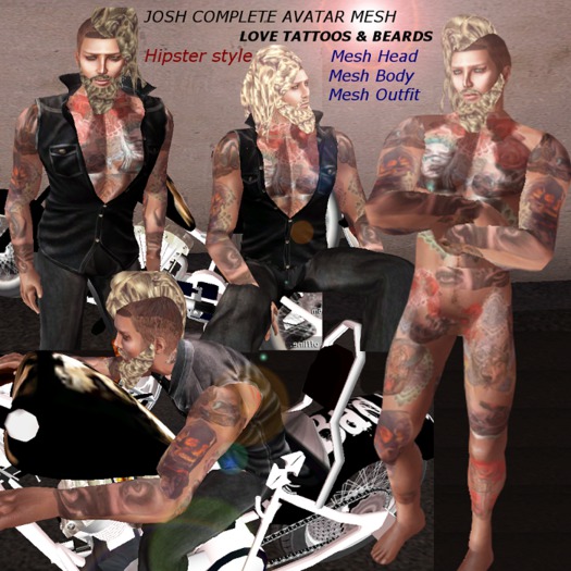 Josh Complete Avatar Mesh - Love Tattoos & beards