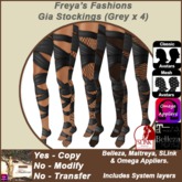 Freya's Fashions Gia Socks (Grey x 4)