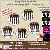 Freya's Fashions Gia Socks (FAT Pack x 20)