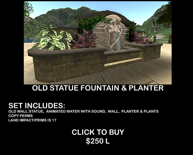 OLD WORKING STATUE FOUNTAIN & PLANTER 