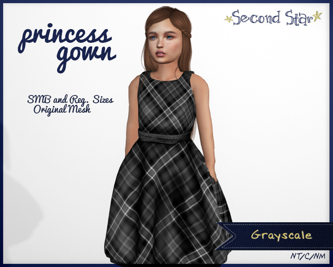 [S*] Princess Gown - Grayscale (Add Me)