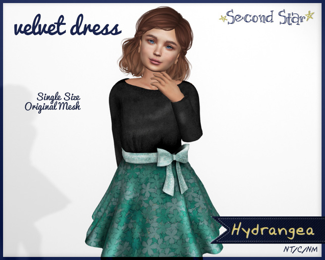 Velvet Dress - Hydrangea