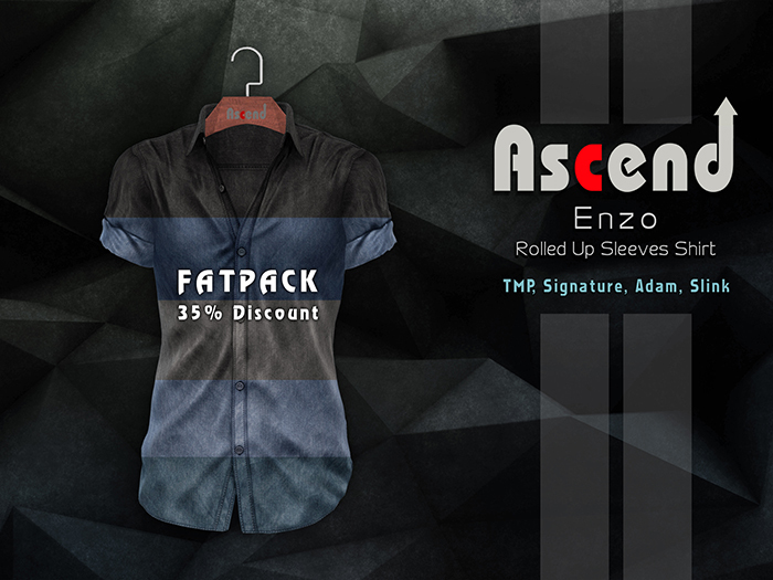 //Ascend// Enzo Shirt with Tie - DENIM FATPACK