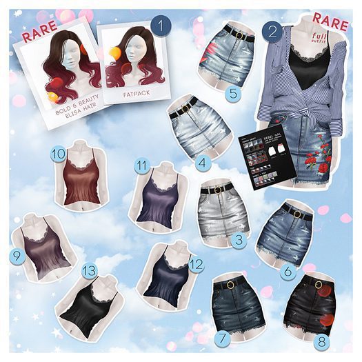 Rebel Gal : Olivia Denim Mini Skirt.(M4)Jinx Satin Top.(MI) 11