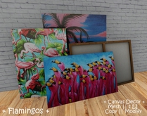 || When I'm Bored || Decor || 100% Mesh || Canvas || Flamingos