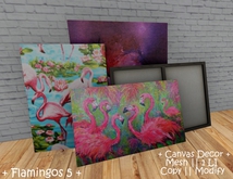 || When I'm Bored || Decor || 100% Mesh || Canvas || Flamingos 5