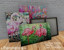 || When I'm Bored || Decor || 100% Mesh || Canvas || Flamingos 6