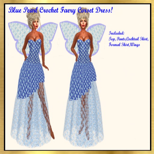 Blue Pearl Crochet Faery Corset Dress!
