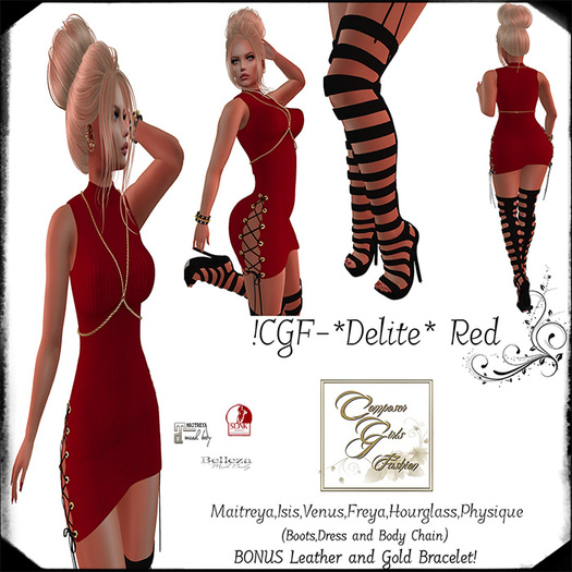 !CGF-*Delite* Red Dress Outfit