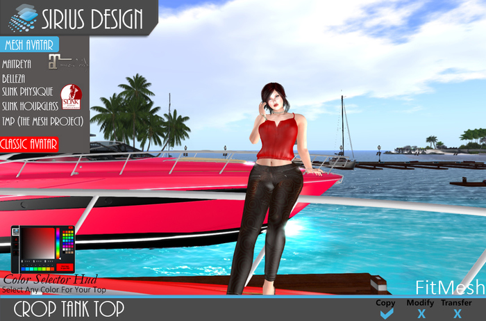 Sirius Design Crop Tank Top Boxed