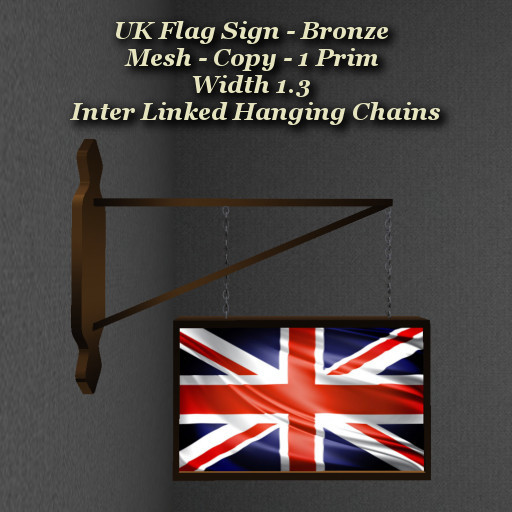 UK Flag Sign - Bronze