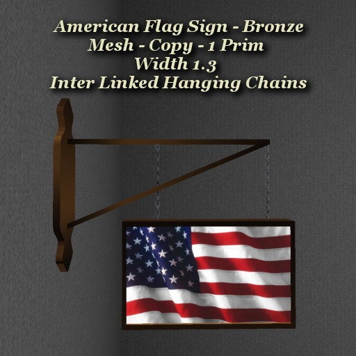 American Flag Sign - Bronze