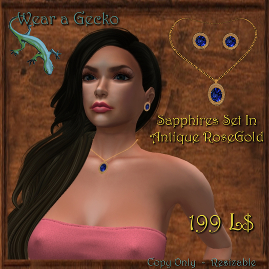 Sapphires In Antique Gold Set