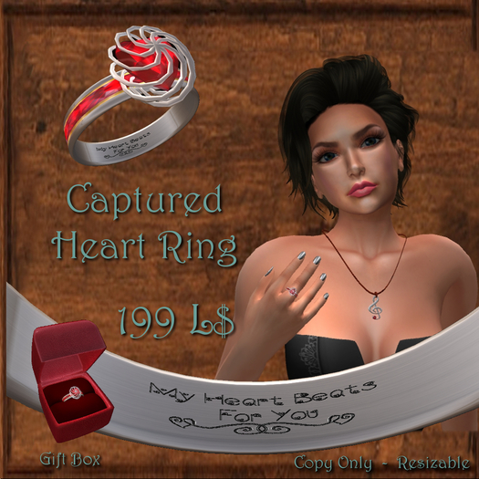 Captured Heart Ruby Ring **Give Your Heart To The One You Love**