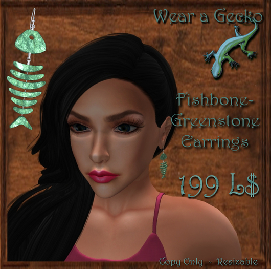 Fishbone-Greenstone Earrings