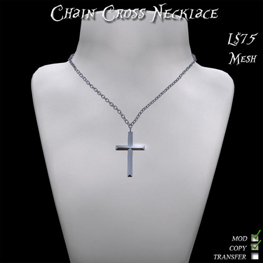 Second Life Marketplace - Chain Cross Necklace (Mesh Version)