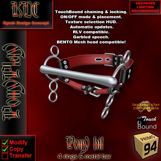 KDC PonyPlay 4Rings metal bar bit
