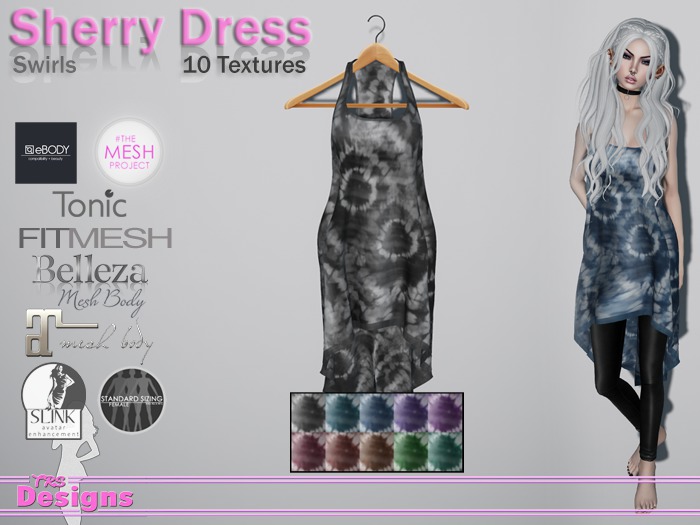 Sherry Dress With Hud Swirls