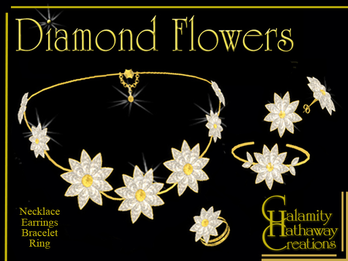 Diamond Flowers Jewelry Set 