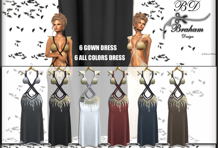 Braham Design FATPACK Riley Gown Long Dress Mesh