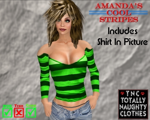Amanda's Cool Stripes Hot Deep Green