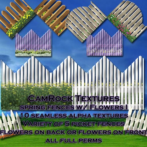 CamRock Textures - Fences - Spring Fence w Flowers