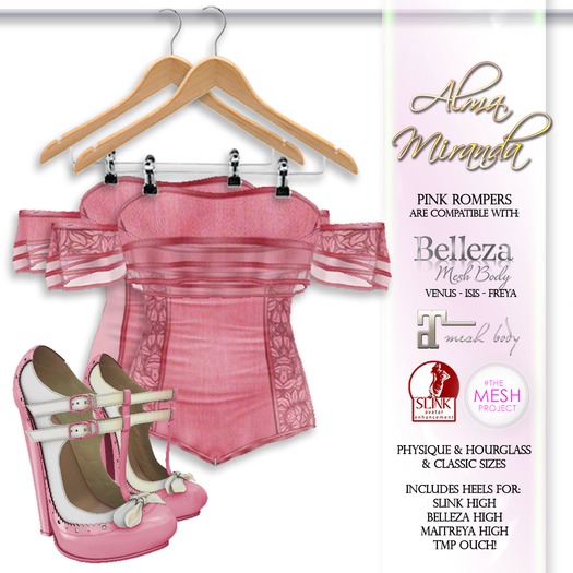 .: AlmaMiranda :. Pink Bare Shoulders Romper