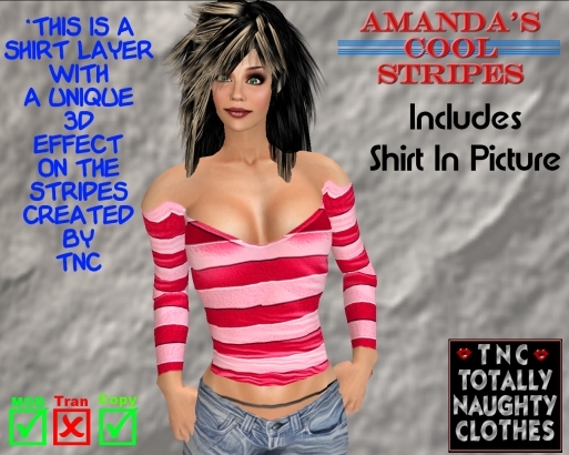 Amanda's Cool Stripes Red & White 3D