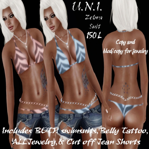 U.N.I ~ Zebra Print *Pink & Blue* Pack 1  
