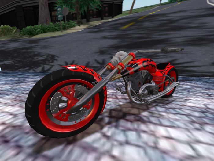 Flammed chopper ..w/helmets