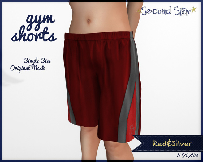 Gym Shorts - Red & Silver