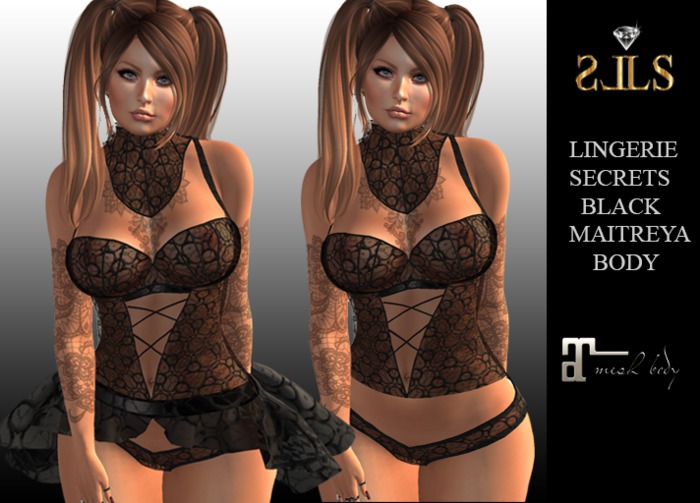 :::LS DIAMOND LINGERIE SECRETS BLACK MAITREYA