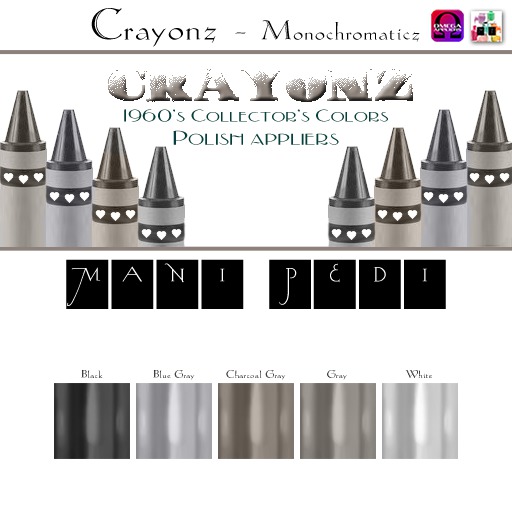 ~Mani Pedi~ Crayonz ~ Monochromaticz Polish - Omega HUD