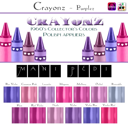 ~Mani Pedi~ Crayonz ~ Purplez Polish - Omega HUD
