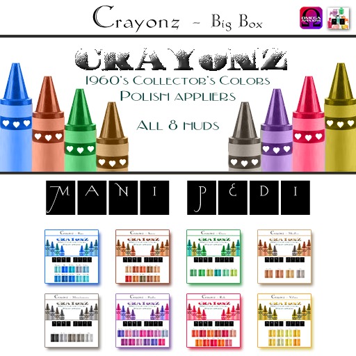 ~Mani Pedi~ Crayonz - Big Box Polishes - Omega HUDs
