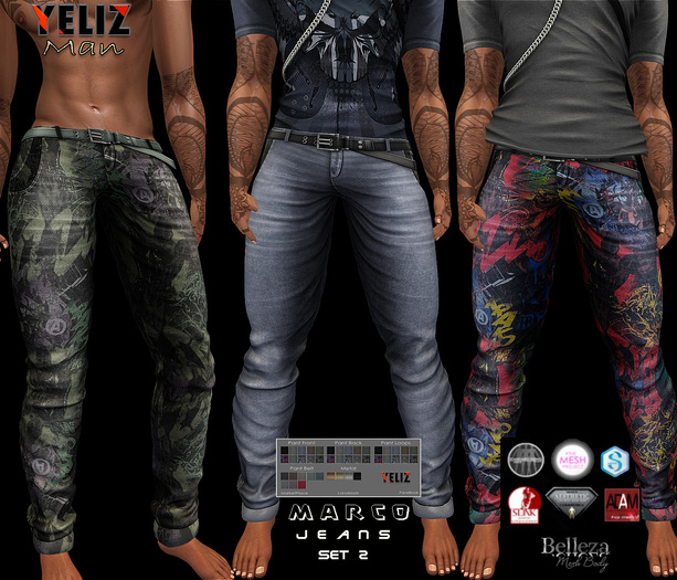 YELIZ MESH "MARCO" JEANS SET-2 - HUD -