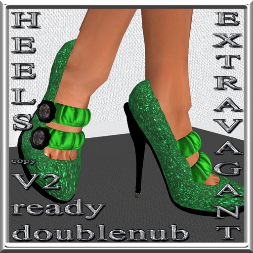 Extravagant V2 Pumps High Heels doublenub glitter green