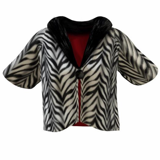 Snowpaws - Sol Cropped Fur Jacket - Zebra
