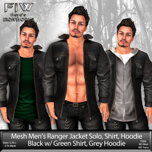 Mesh Mens Black/Green/Grey Ranger Jacket