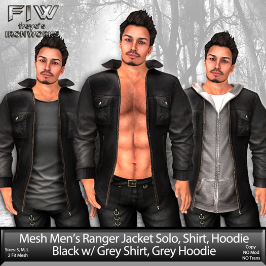 Mesh Mens Black/Grey/Grey Ranger Jacket