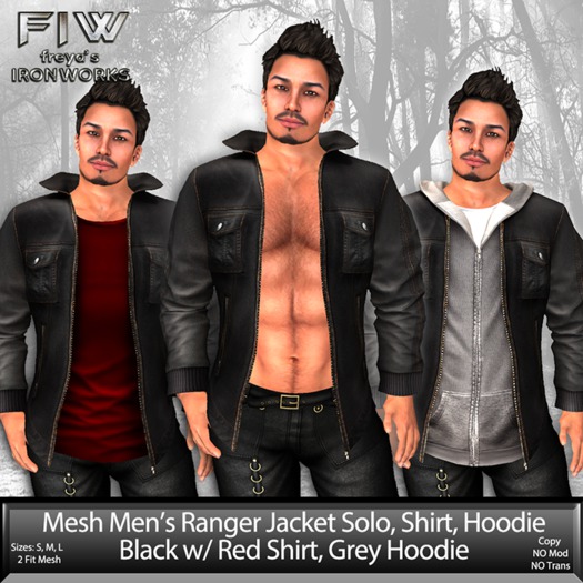 Mesh Mens Black/Red/Grey Ranger Jacket