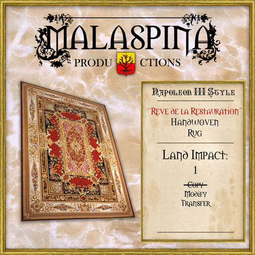 "Reve de la Restauration" Handwoven Rug